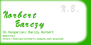 norbert barczy business card